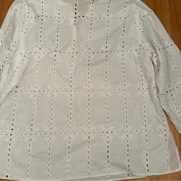 ADIVA Eyelet White SHIRT SIZE 3X (z) - Picture 3 of 16